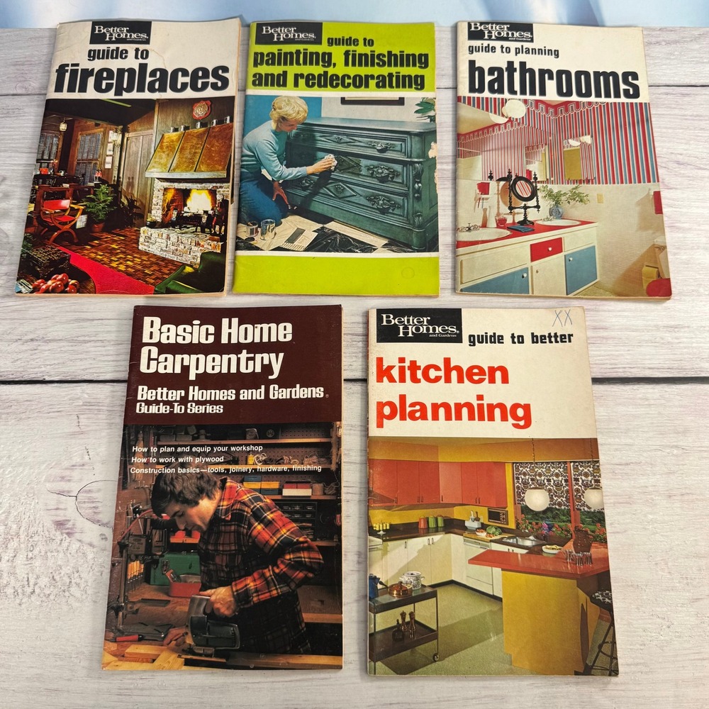 Better Homes and Gardens Guide-To Books Lot 5 Vintage 70s DIY Home Decor Retro